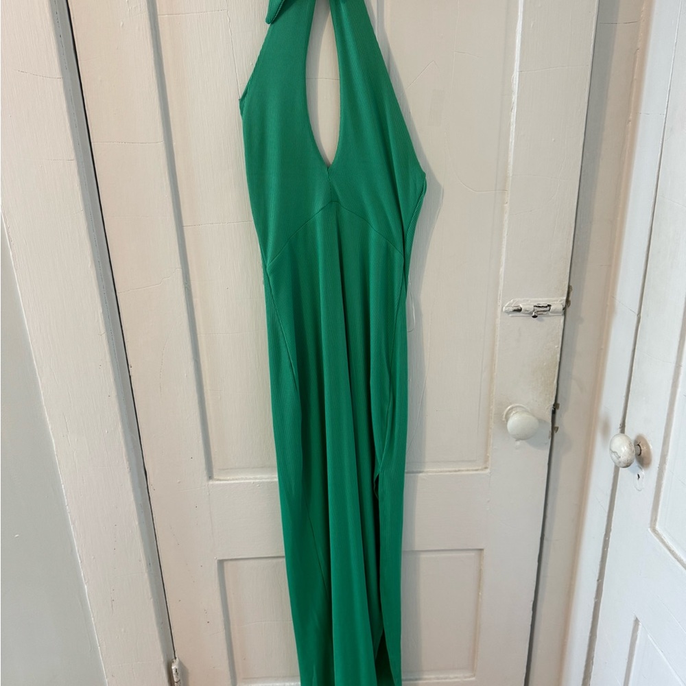 Elegant Green Halter Dress